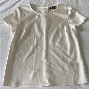 J. Crew Women's Short Sleeve Cream Blouse